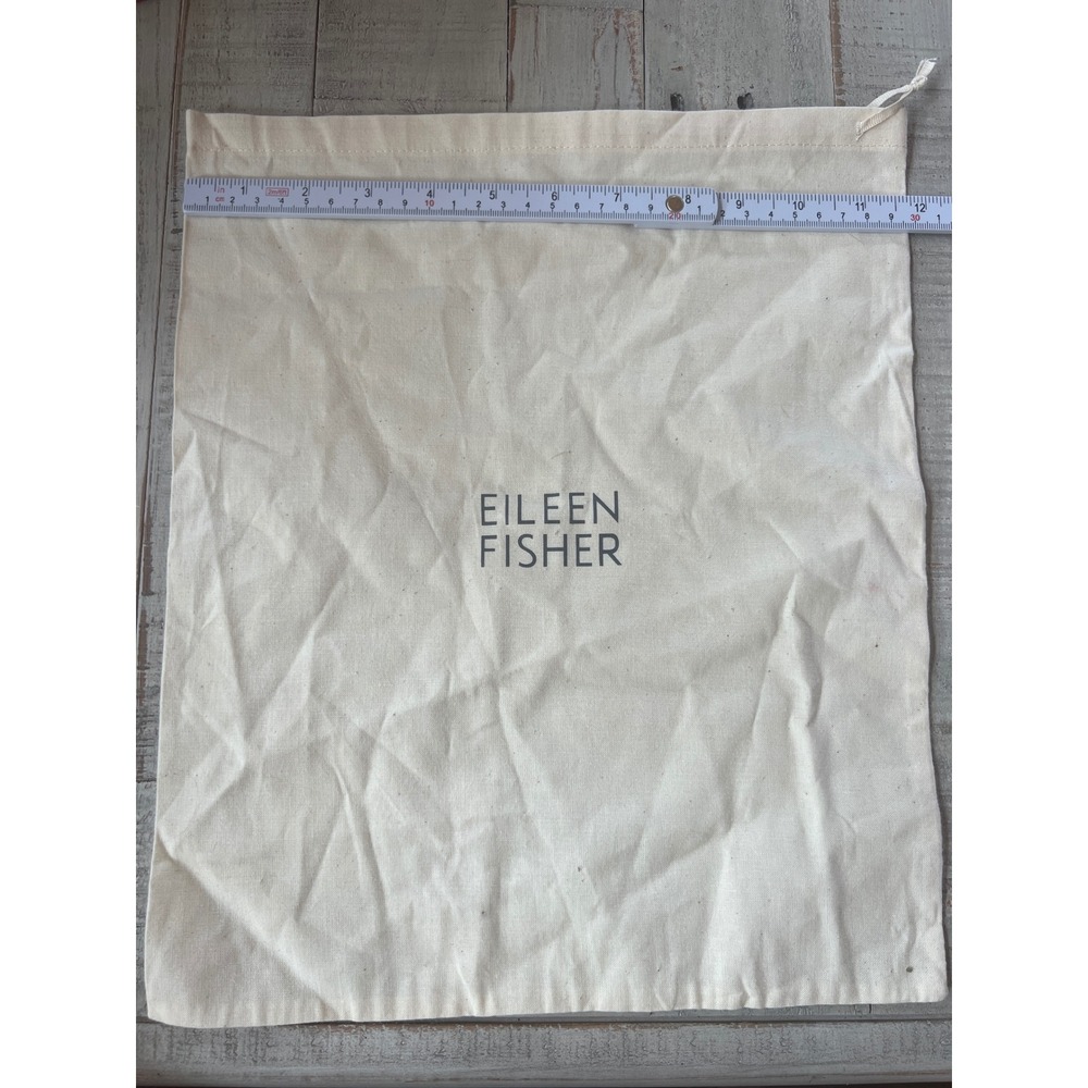 Eileen Fisher 100% Organic Cotton Drawstring Dust Bag Cream Storageโ Pouch 12x14